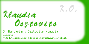 klaudia osztovits business card
